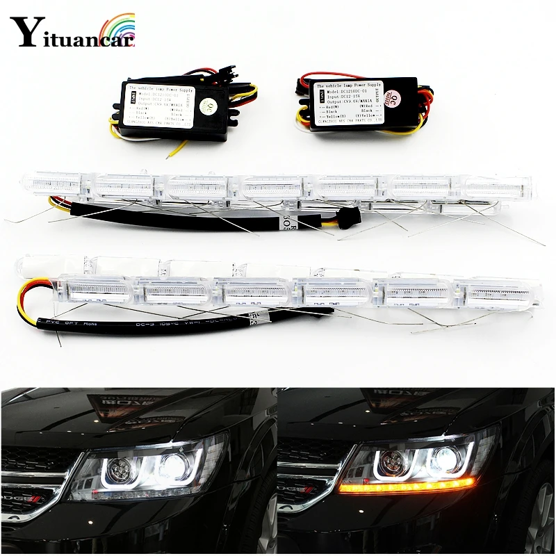 Гибкие светодиодсветодиодный дневные ходовые огни Yituancar 50 см 2 шт.|daytime running lights|led