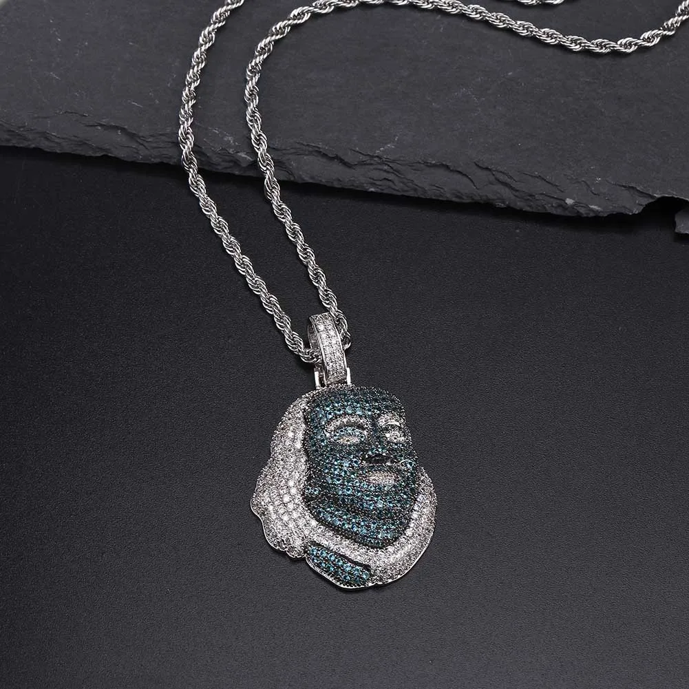 TOPGRILLZ ICEDOUT Blueface Бенджамин кулон с теннисной цепочкой Bling хип-хоп ювелирные изделия уличная культура