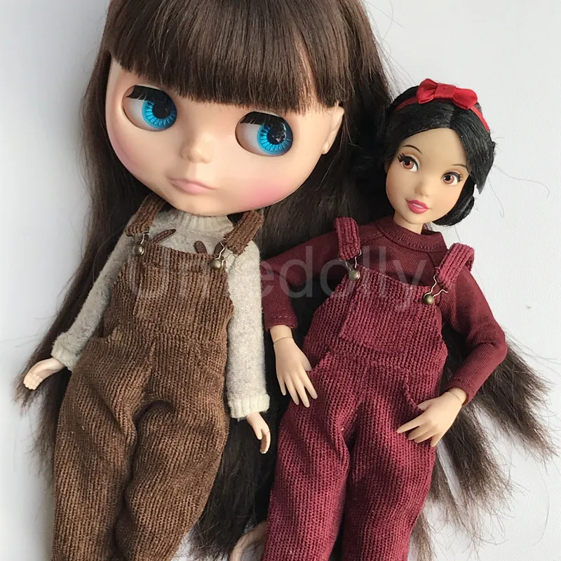Одежда для куклы Blyth 1 шт. вельветовые подтяжки брюки комбинезон кукол Azone Licca Momoko