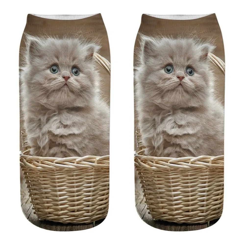 

Socks Calcetines mujer Funny socks women Unisex 3D Fashion soft Cat Printed Casual Socks Cute Low Cut Ankle Comfortable socks L5