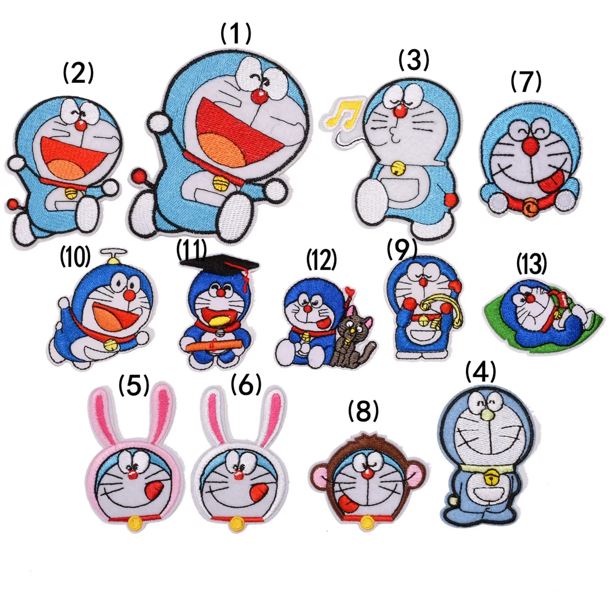Изысканные Мультяшные нашивки с пайетками Doraemon, нашивка со звездами из фильма «Железный патчи» для одежды, детская одежда, наносимые с помощью утюга наклейки «сделай сам»