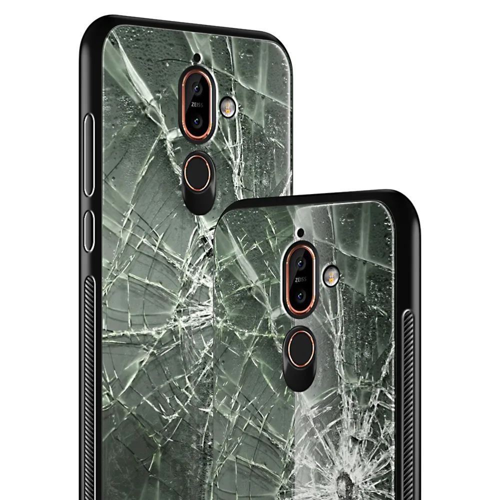 SLEO для Nokia 7 Plus чехол силиконовый оправа закаленное стекло задняя крышка Coque Funda 6