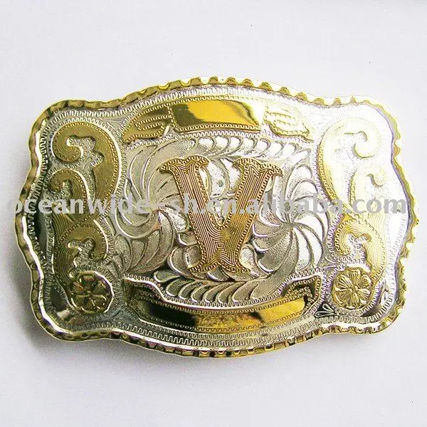 

Wholesale Retail Initial Letter V Western Cowboy Double Color Belt Buckle Factory Direct Fast Delivery Free Shipping