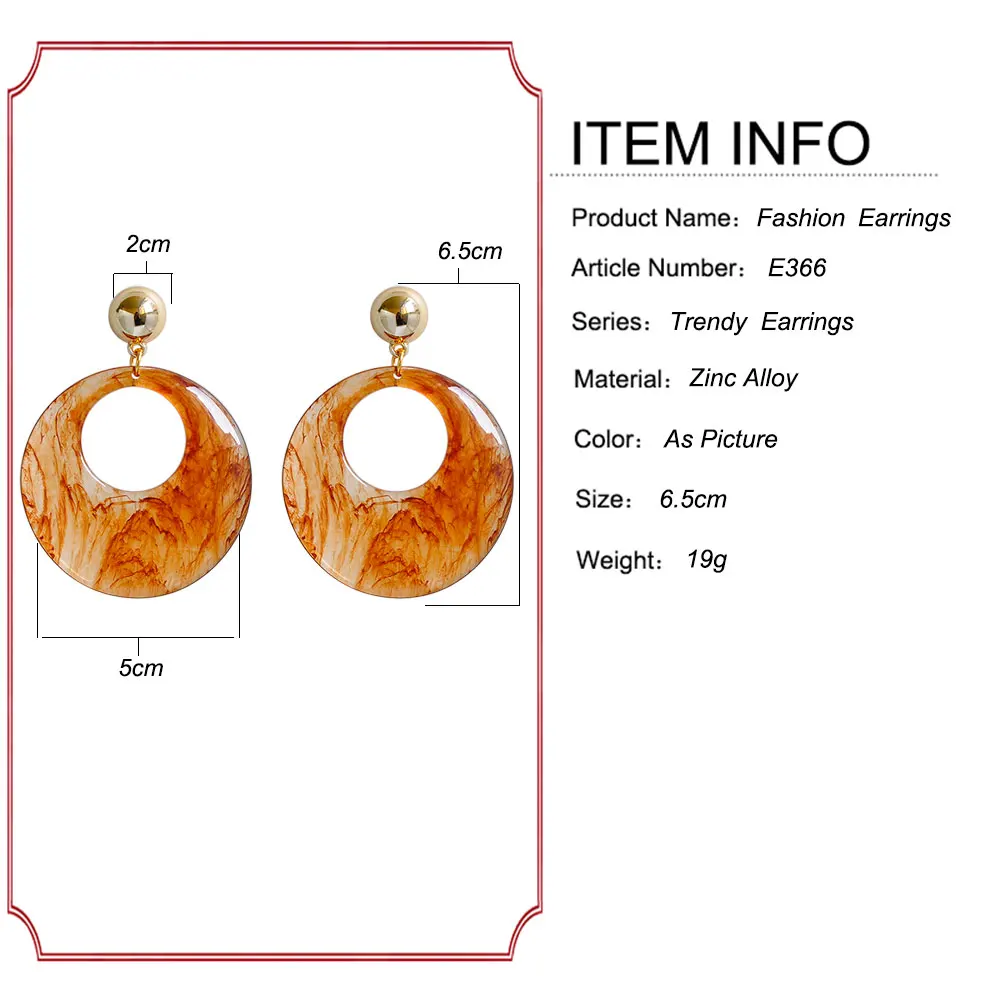 3 цвета модные серьги гвоздики для женщин круглые акриловые брызги чернила