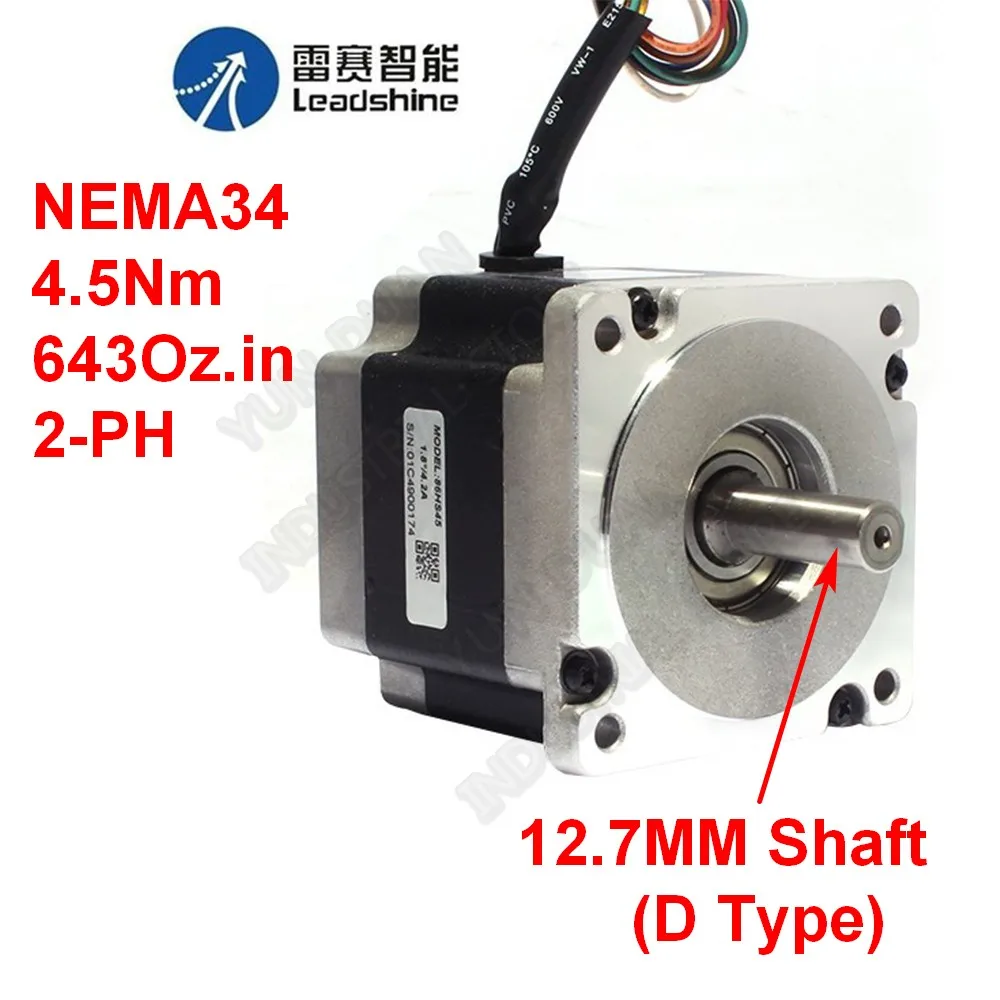 Гибридный шаговый двигатель NEMA34 643 нм унций оригинальный Leadshine 86 мм 2 фазы 86HS45 4.2A 8