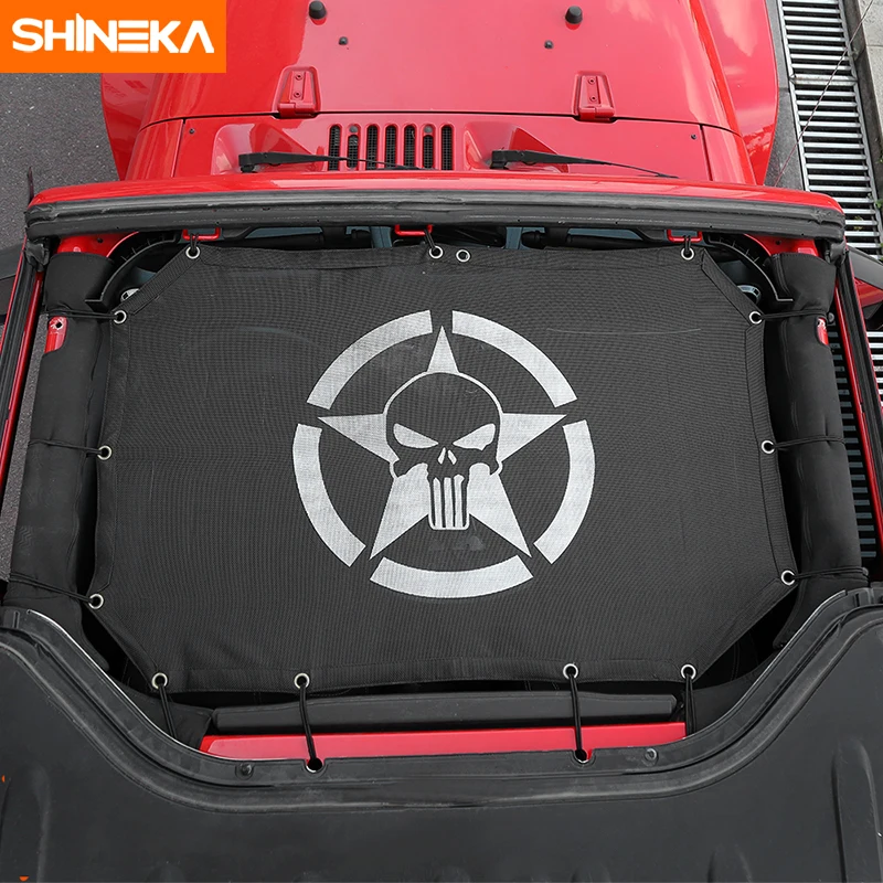 SHINEKA Топ сетка солнцезащитный козырек покрытие автомобиля крыша УФ Защита сетка для Jeep Wrangler JK 2 двери автомобиля аксессуары Стайлинг