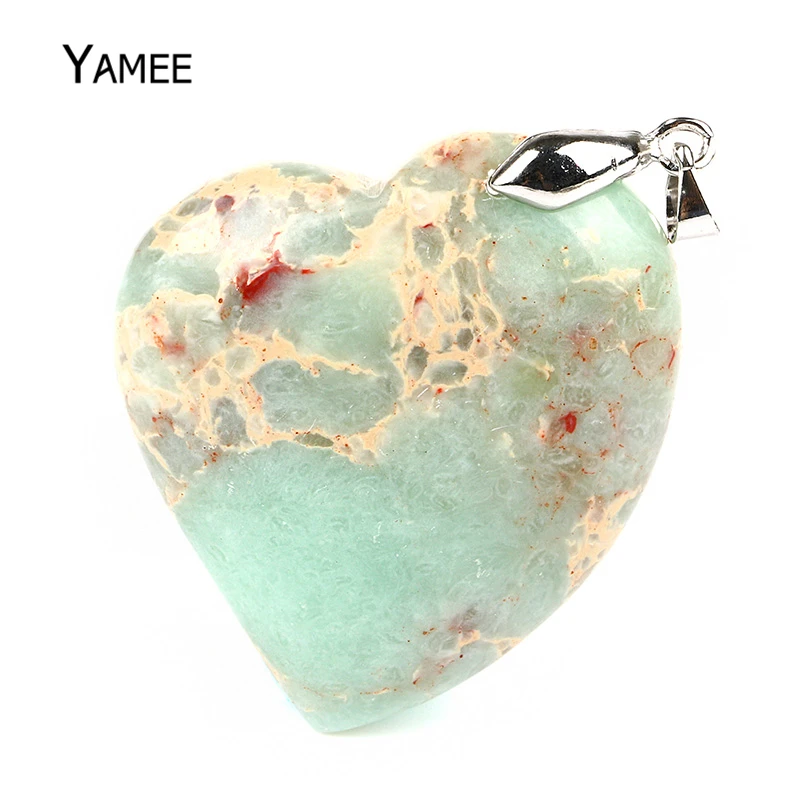 35*40 мм морские осадки жаберы драгоценные камни сердце минералы кулон Ювелирное