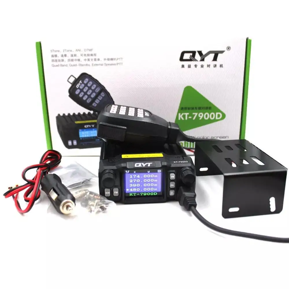 QYT KT 7900D Mini Car Mobile Radio Quad Band Dsiplay VHF 25W UHF 20W Transicever KT7900D Walkie Talkie|Рации| |