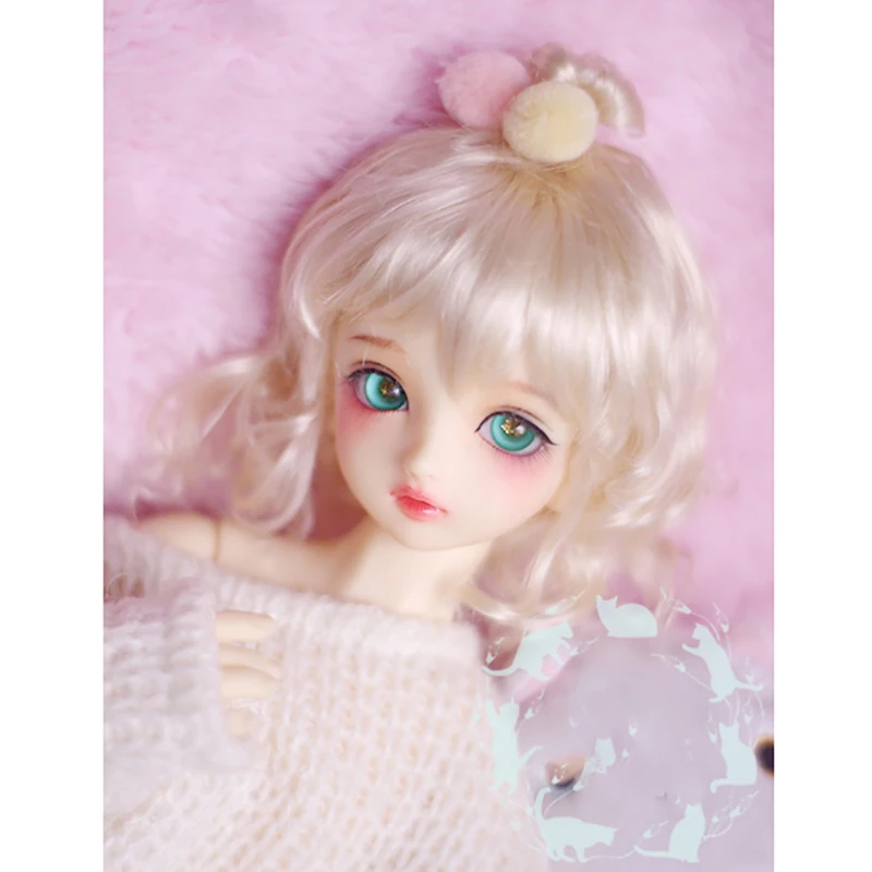 Cataleya BJD кукла с парик 1/3 1/4 1/6 1/8 гигантский ребенок искусственный мохер бледно-золотой вьющиеся волосы