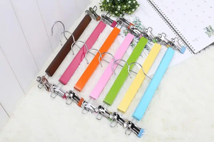 Цветная Яркая деревянная вешалка для брюк Hangerlink юбки карамельных цветов (12