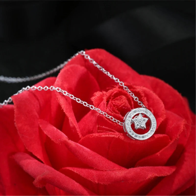 Creative Star Wild Korea Cute Fresh 925 Sterling Silver Clavicle Chain Temperament Trendy Female Necklace SNE208 | Украшения и