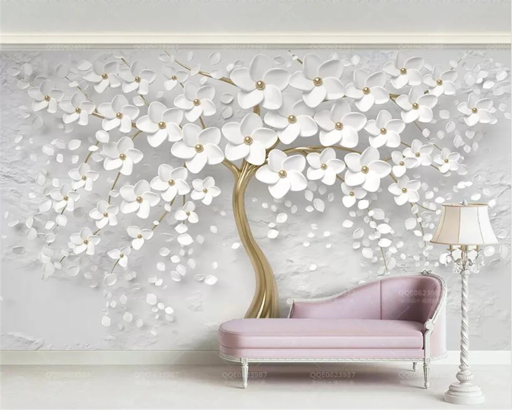 3d обои Beibehang белая слива фотообои для гостиной стен 3 d
