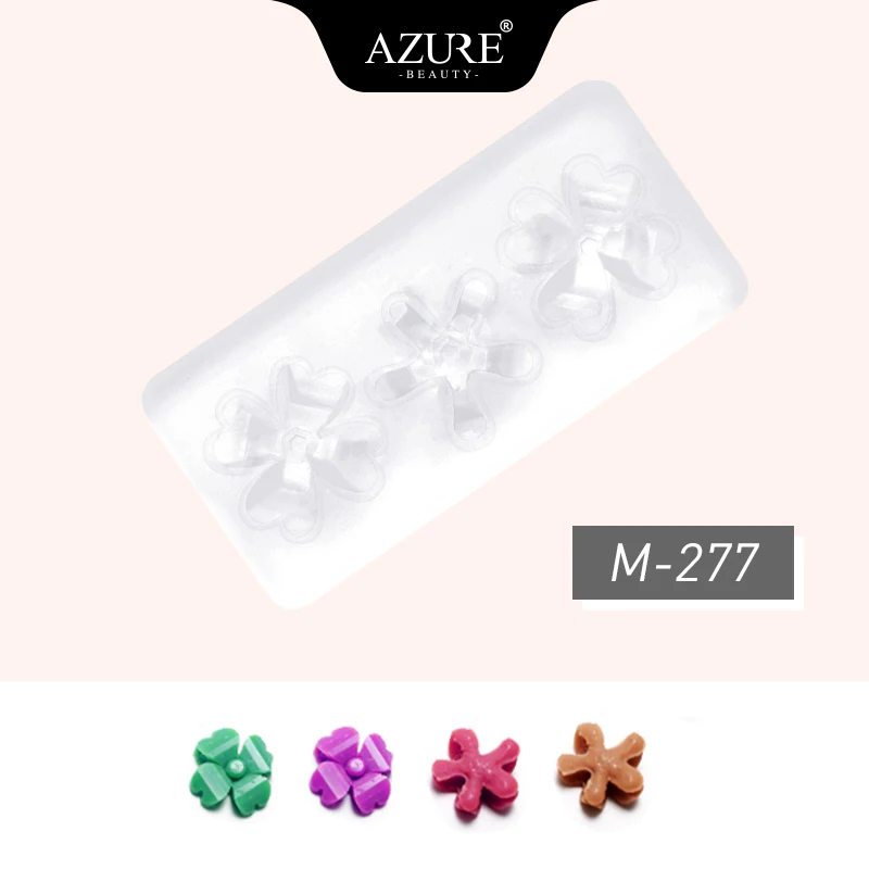 AZURE BEAUTY 1 шт. Пластиковая форма для штамповки ногтей Силиконовый мягкий цветочный