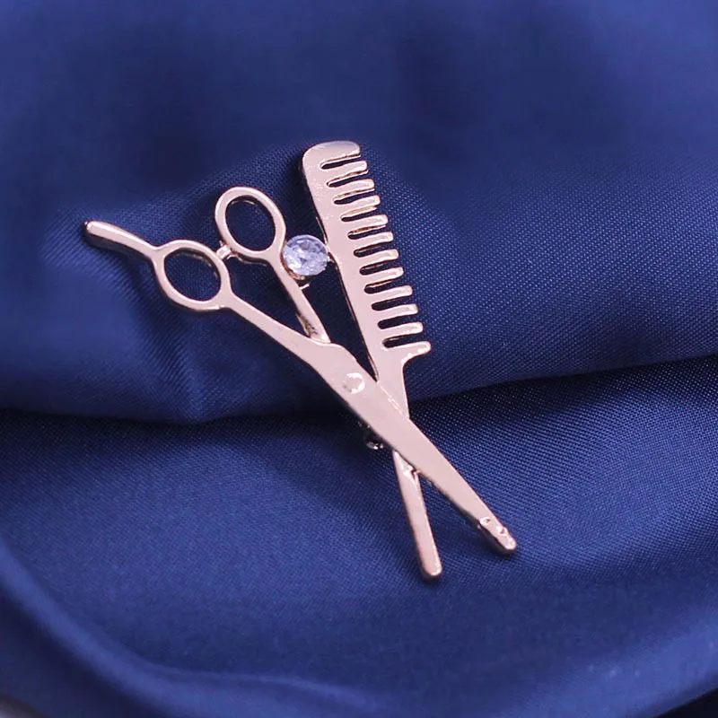 Linnor счастливый парикмахер-стилист Ножницы Броши Булавки стилист волос гребень DIY