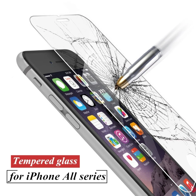 3Pcs 0.26mm 9H HD  Front Back Tempered Glass For iPhone 6 6S 7 8 Plus XR X Xs 11 Pro Max Transparent Screen Protector Film