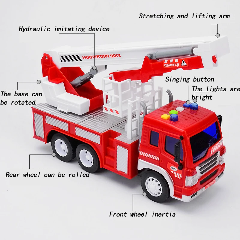 RC Storytelling Fire Engines Car Power Engineering Machine Remote Control Simulation Inertia 1:16 Model Toys For Children Gifts | Игрушки и