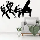 Саксофон пианино Джаз крутая Наклейка на стену декор для домашней музыки Sax инструмент браслет современные настенные фрески плакат качество наклейка