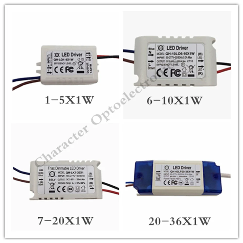 1 шт. 5X1W 6 10X1W 7 20X1W 20 36X1W светодиодный драйвер Питание трансформатор светильник F 1W