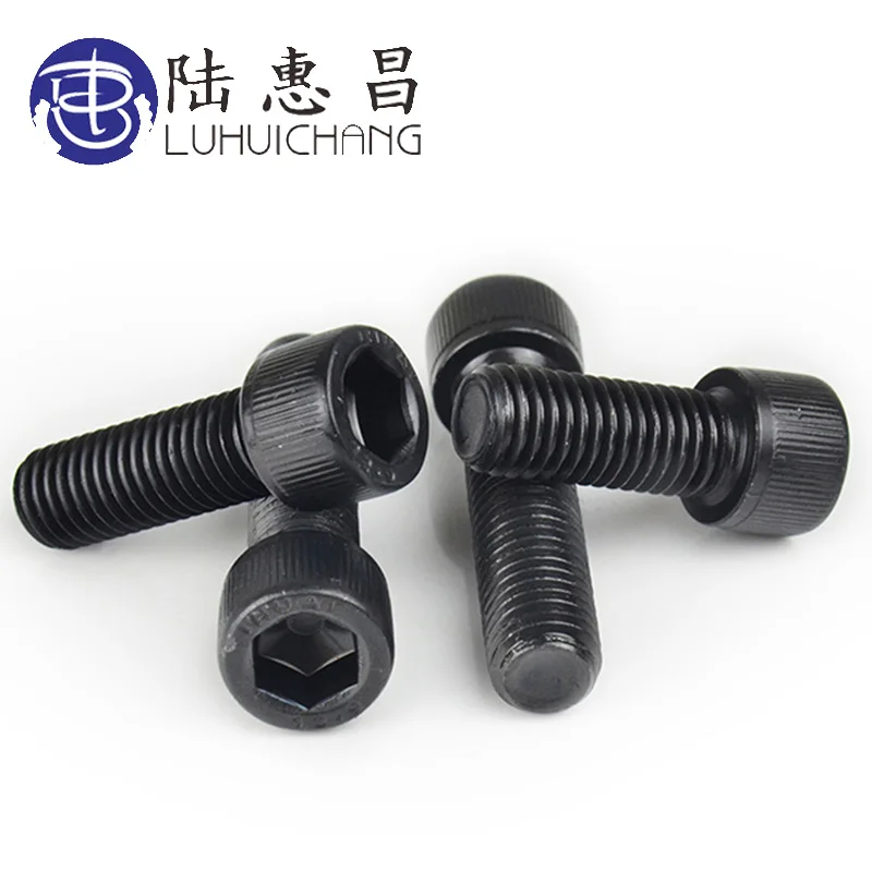 Luchang 20 шт M5 M6 M8 12 9 класс легированная сталь Шестигранная головка черная болт