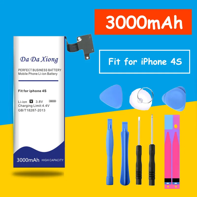 Оригинальный аккумулятор Da Xiong большой емкости 3000 мАч для iPhone 4S 4GS с бесплатными