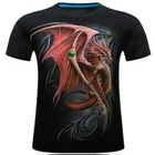 Новая футболка с коротким рукавом 2020 3D, взрывная, разжигающая личность, футболка с стерео XL-красным драконом