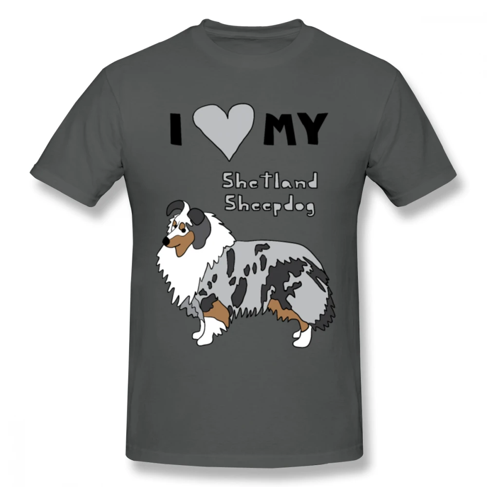 Мужская футболка с надписью I Love My Shetland Sheepdog большие размеры 5XL 6XL | одежда