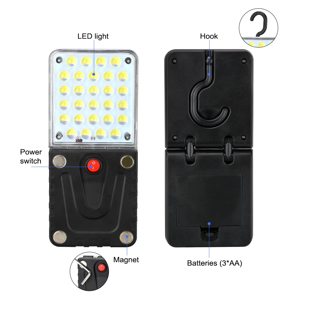 Многофункциональный 28 SMD светодиодный фонарь вращающийся крюк для проверки