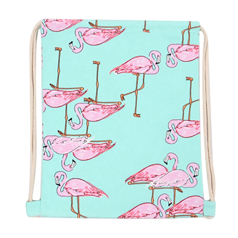 Фламинго печать Drawstring спортивная сумка дорожная Открытый Отдых езда рюкзак