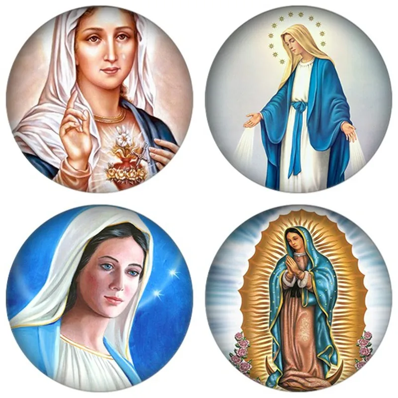 ZDYING Christian Virgin Mary кабошон фото стеклянный купол плоская задняя часть ювелирных