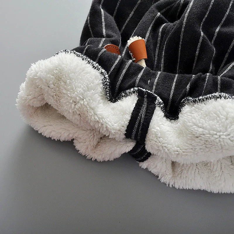 winter warm pants boysThe stripes children 's cotton trousers in thickening children' s |