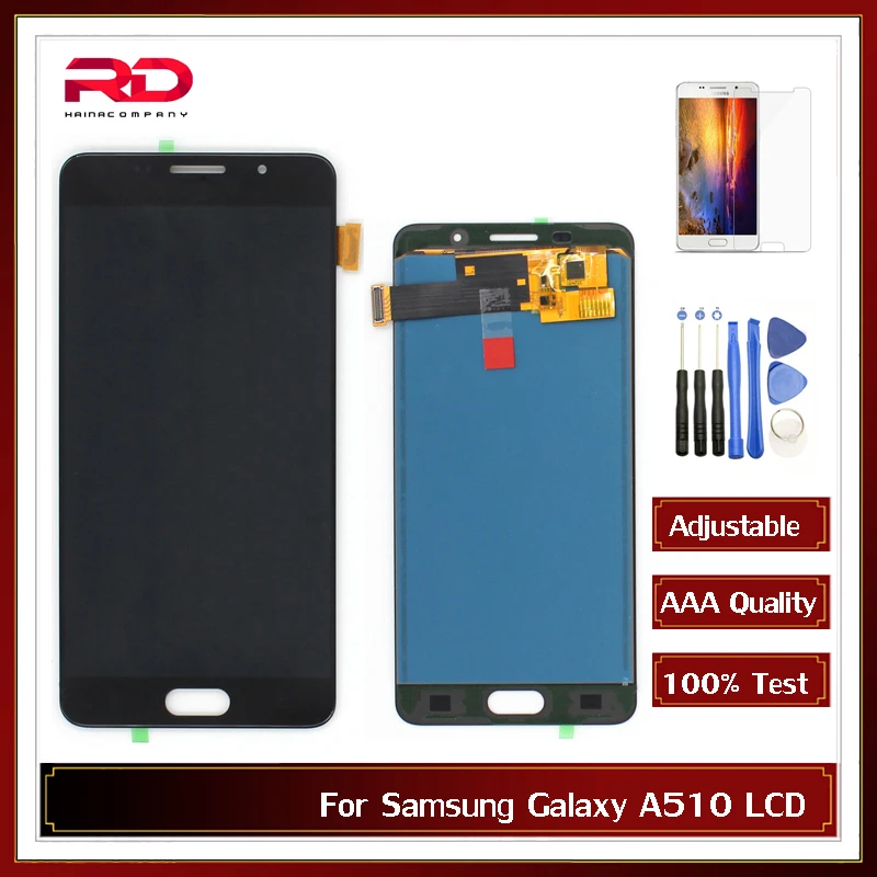 Регулируемый ЖК дисплей A510 для Samsung Galaxy A5 2016 SM A510F A510M сенсорный экран дигитайзер с