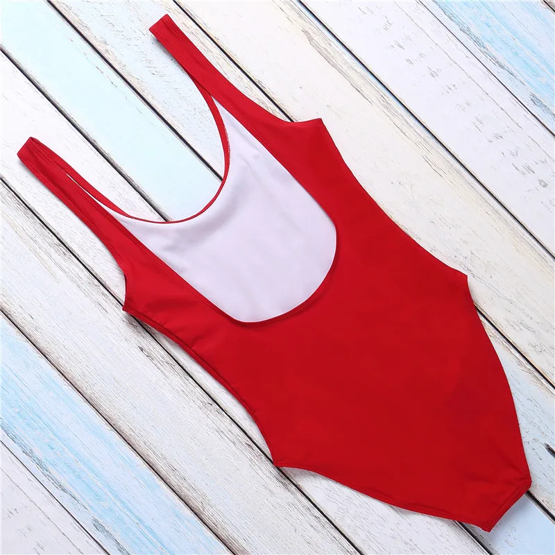 Красный комбинезон черный 2018 Новый Одна деталь купальный костюм для Для женщин с