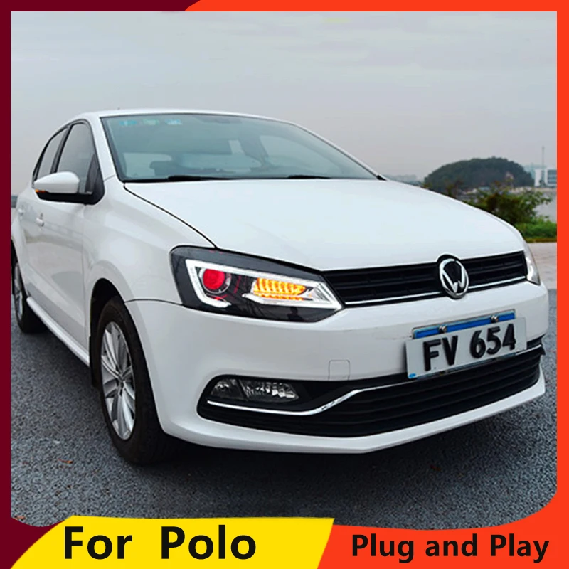 KOWELL автомобильный Стайлинг 2009- для VW Polo фары Polo светодиодный фонарь круизер drl Объектив двойной луч H7 HID Xenon