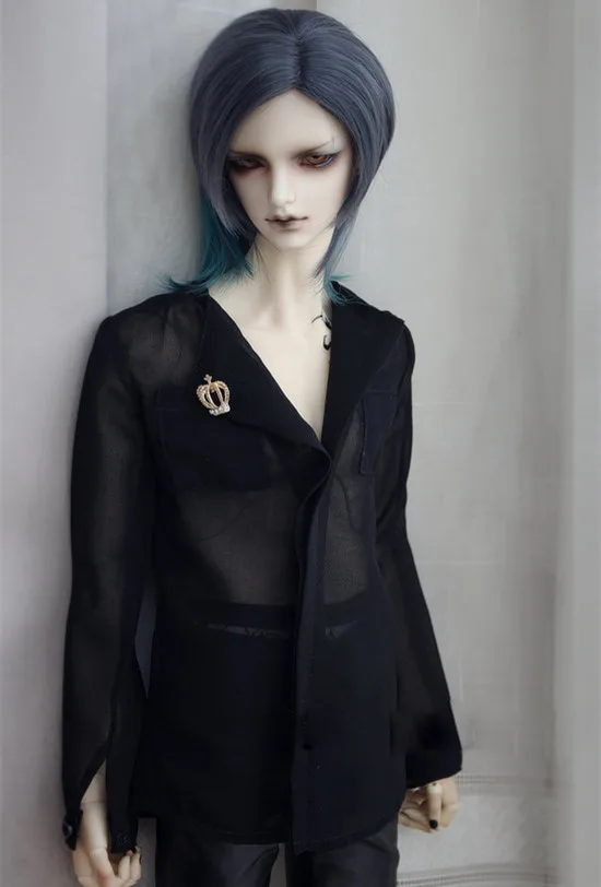 

BJD doll colthes black yarn chiffon perspective shirt with pockets for 1/3 BJD SD DD Uncle doll clothes accessories