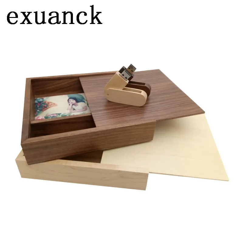 Exuanck изготовленным на заказ логосом деревянный фотоальбом коробка для упаковки
