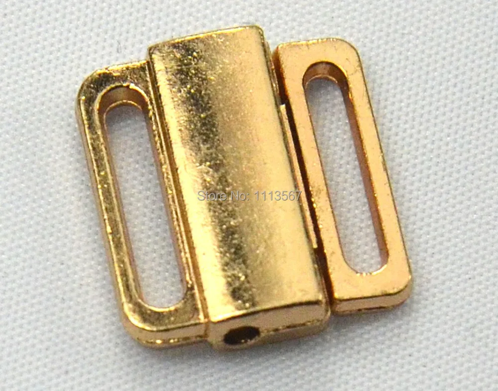 

100pieces Craft Gold Rectangle Metal Tape Closure Hook & Clasp Waist Extenders Sewing on Button for Bag Clothes Hooks K114