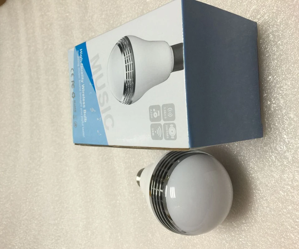 WiFi умная E27 RGB лампа Bluetooth 4 0 аудио колонки с регулируемой яркостью Светодиодная