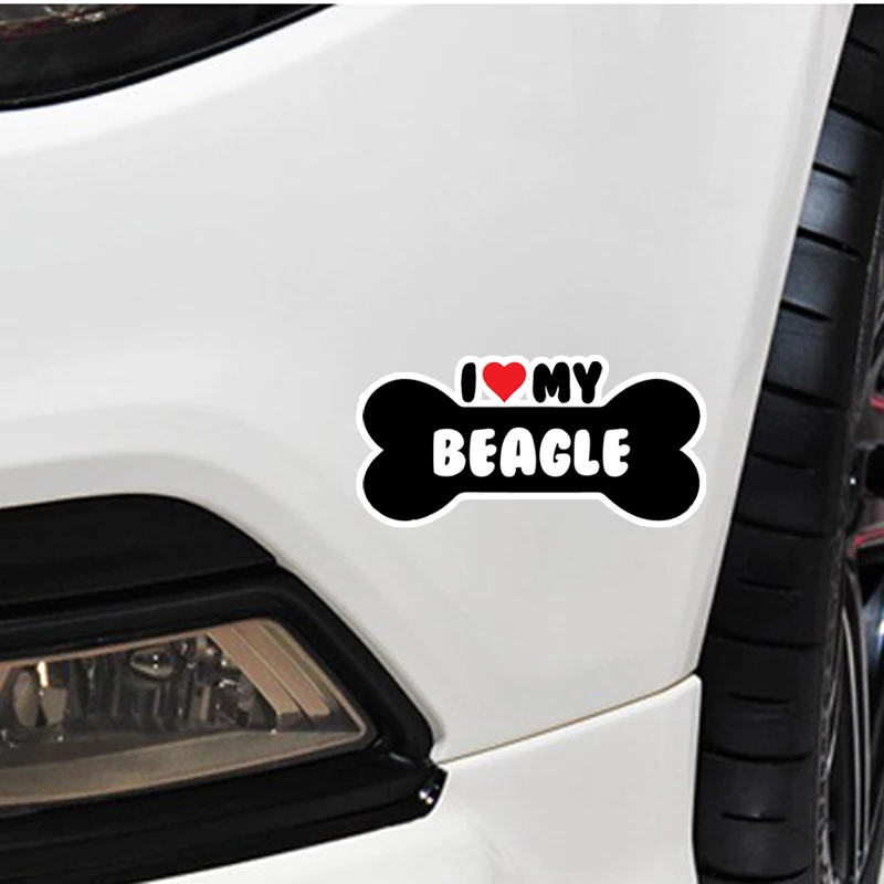YJZT 15*7 1 см I Heart My Beagle Dog Bone PVC автомобильные наклейки на бампер | Автомобили и