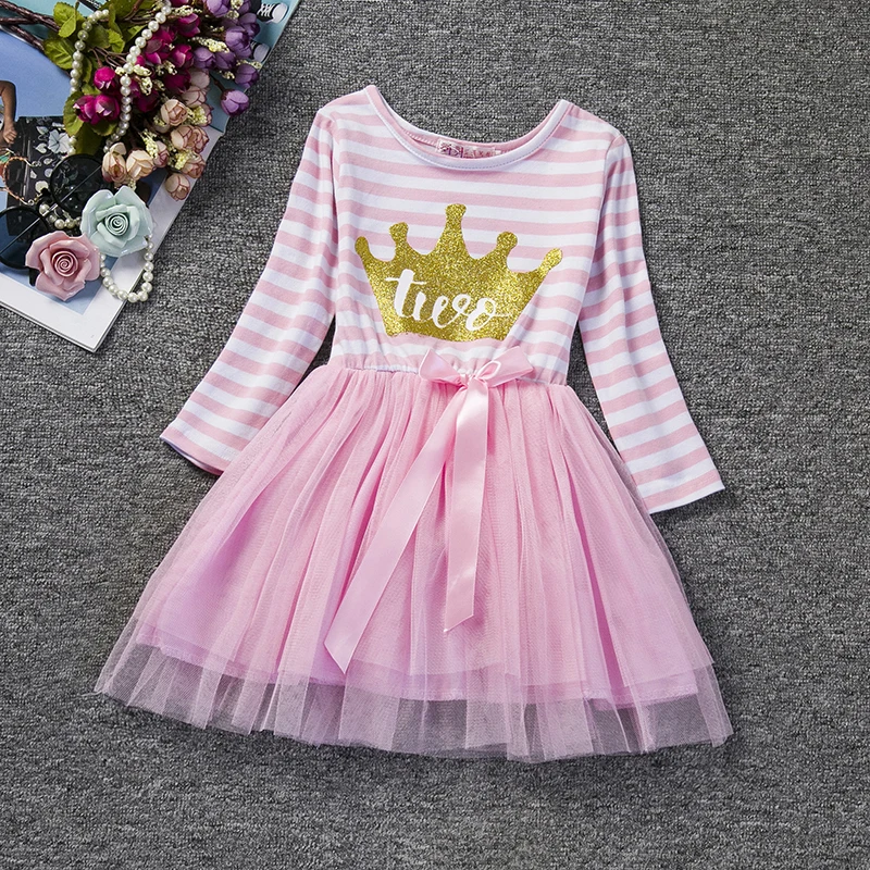 Наряд для первого дня рождения маленьких девочек одежда с длинными рукавами