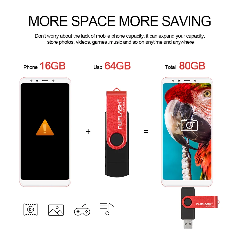 USB флеш накопитель Nuiflash 3 0 64 ГБ 8 Гб OTG внешний карта памяти micro usb|USB флэш-накопители|
