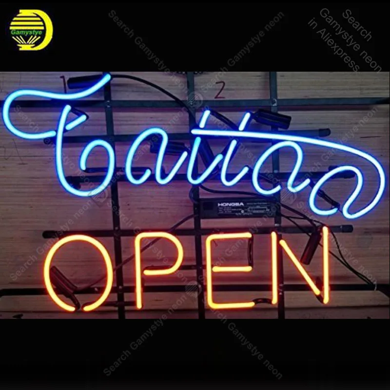 

Star neon Factory Tattoo Open Metal Frame Neon Sign Handicraft Store Real Glass Tube Bar room Accesaries neon light Decor Room