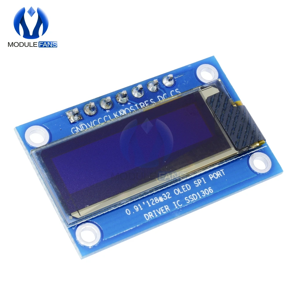 0 91 дюймовый SPI 128x32 Белый OLED ЖК дисплей DIY модуль SSD1306 Драйвер IC DC 3 V 5V для Arduino PIC