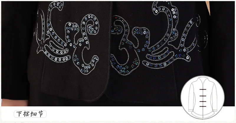 

Chinese National Jacket Women Wool Coat Long Sleeves Tops Size M-3XL