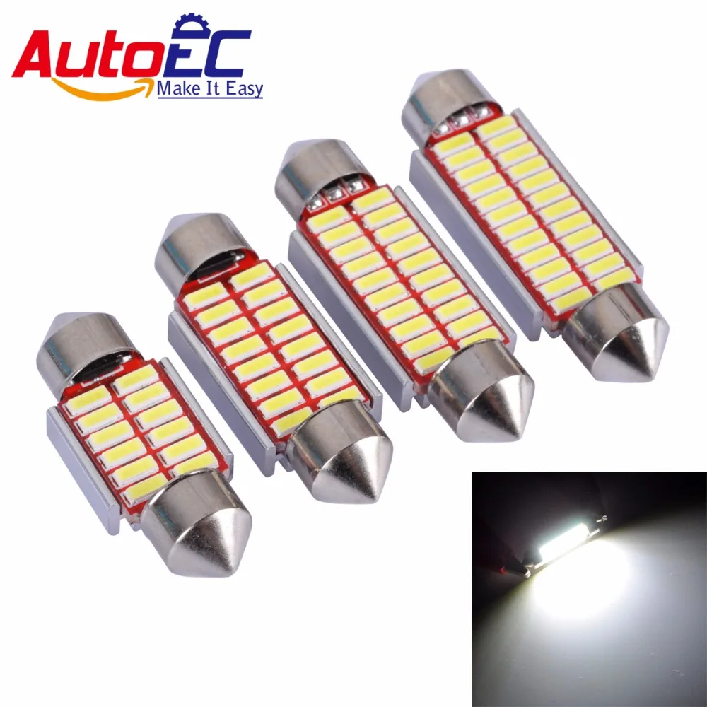 AutoEC 100x31 мм 36 39 41 C5W C10W 12 16 20 24 SMD 4014 светодиодная лампочка CANBUS без ошибок Φ # LK142 |