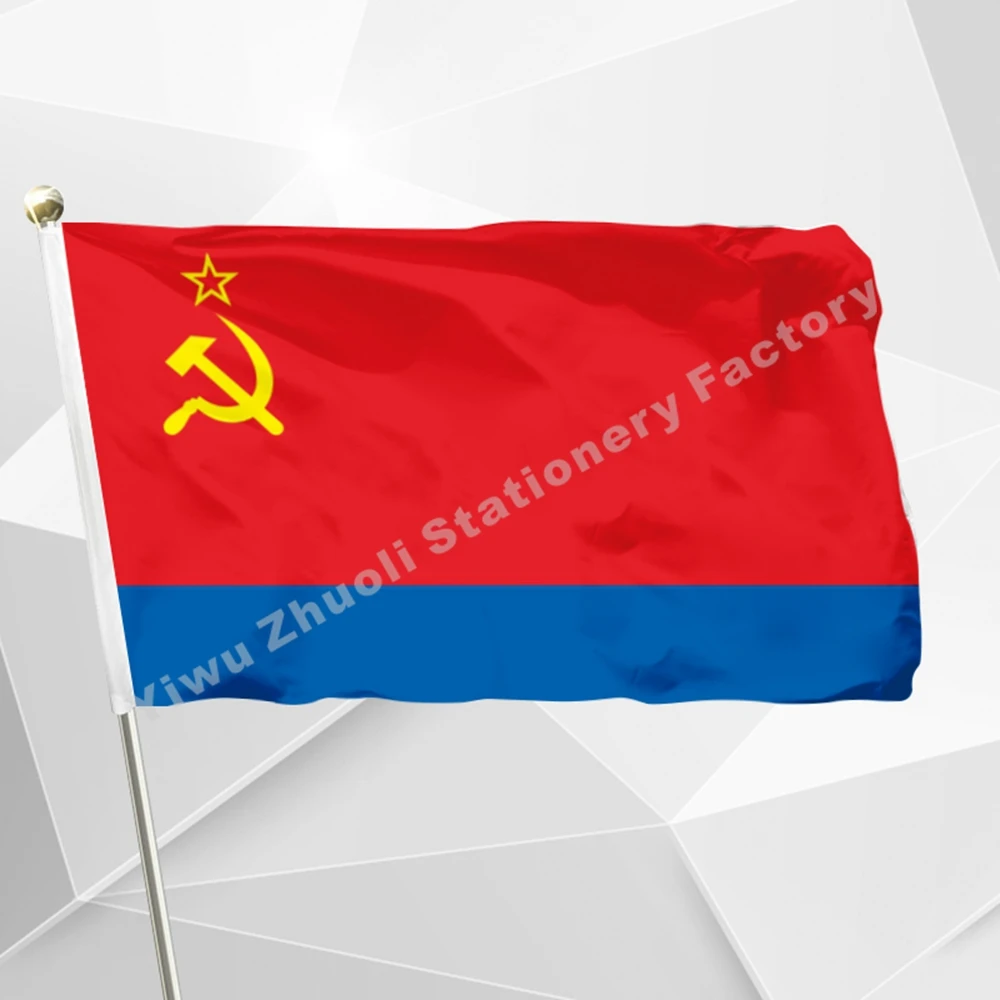 Флаг Азербайджана SSR 120x90 см (3x5 футов) г 100D полиэстер с двойной строчкой