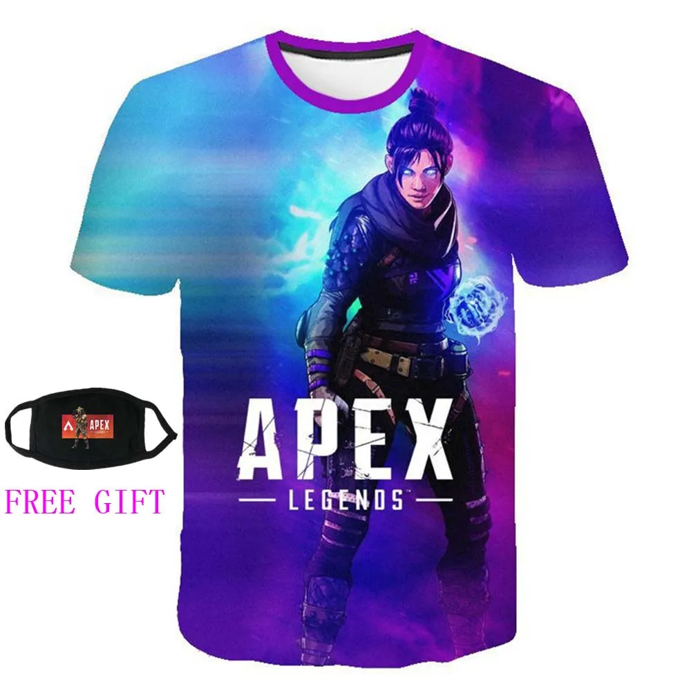 ZSQH Apex легенды футболки черный 100% хлопок unisexxcosplay костюм шорты для женщин рукавом