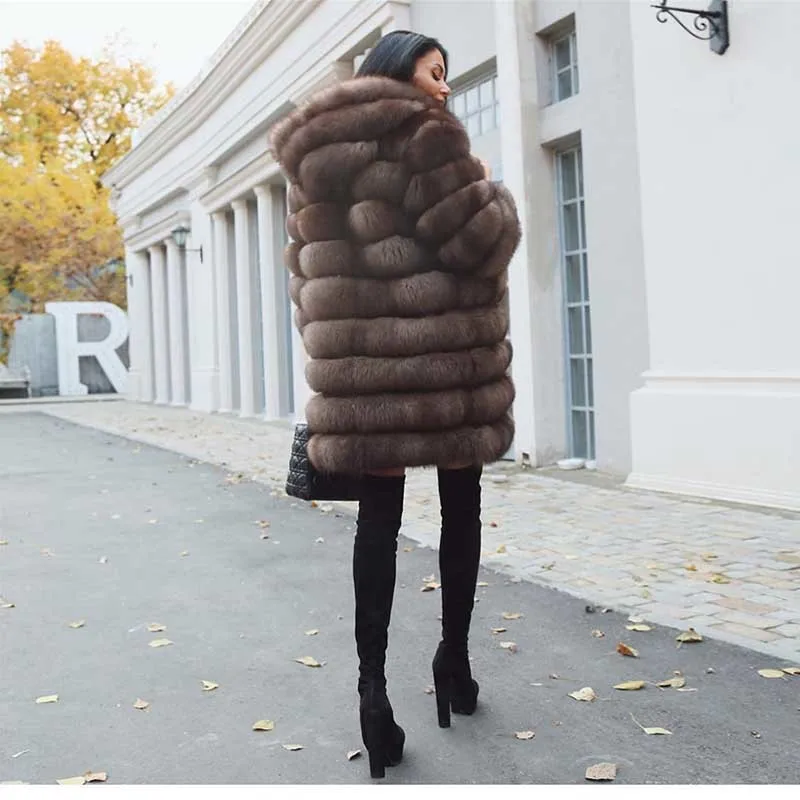 TOPFUR 2021 Winter Natural Real Fox Fur Thick Warm Winter Jacket Genuine Fur With Hood Casual Outerwear Slim Female Basic Coats