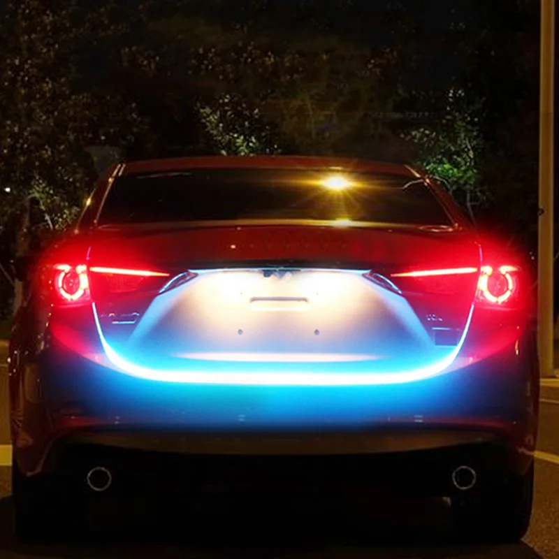Новый RGB красочные течет светодиодный багажник полосы автомобиля динамический