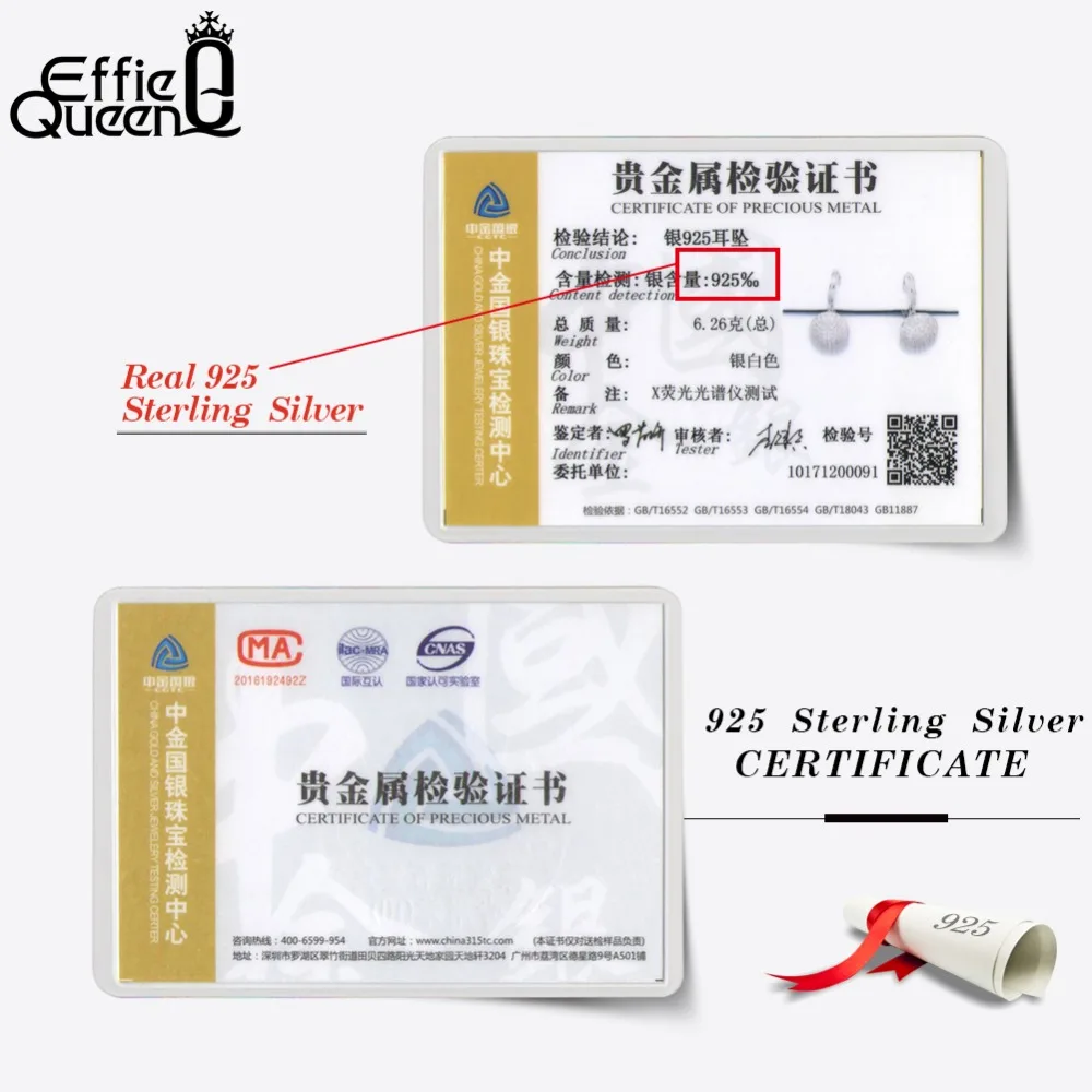 

Effie Queen Round Ball Drop Earrings for Women 925 Sterling Silver Dangle Earring Micro Pave CZ Zircon Earring 2019 BE42