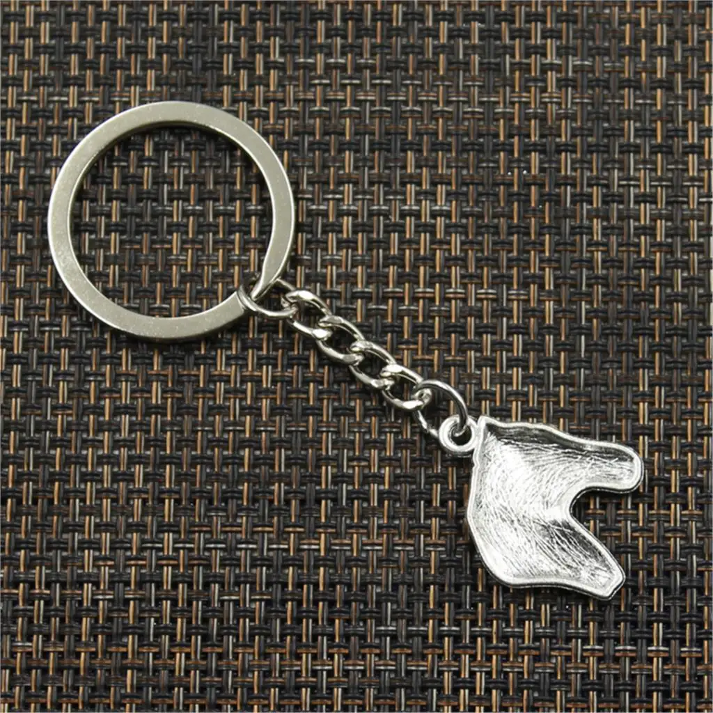 

New Fashion Men 30mm Keychain DIY Metal Holder Chain Vintage Steed Horse Head 28x22mm Silver Color Pendant Gift